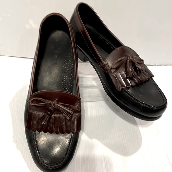 🌟Mens Duck Head Black / Brown Leather Tassel Loafer /Dress Shoe size 13 M - Picture 1 of 13